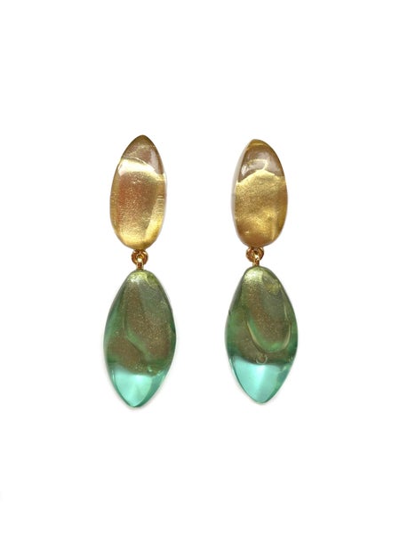 Dominique Denaiven vaalean vihre&auml;t Macy korvakorut